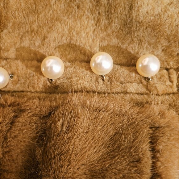 New Real Merino Lamb Fur Sheepskin Shearling Coat Jacket Olive Khaki Green Mink - Picture 6 of 6